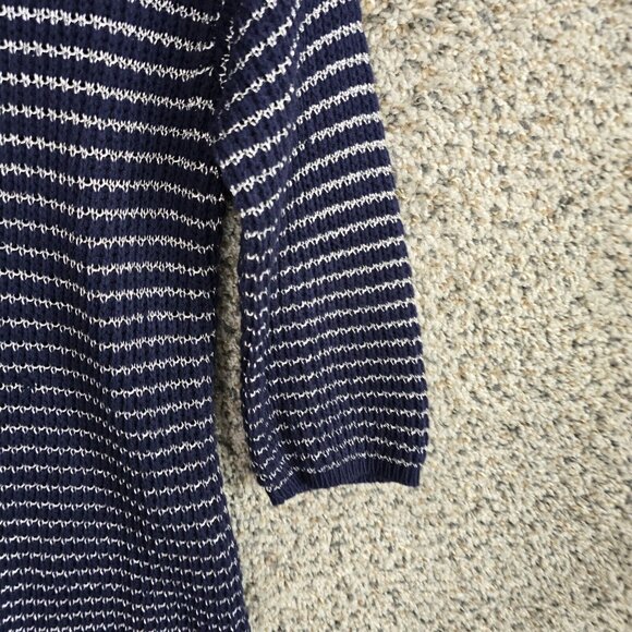 Chicos‎ Sweater Womens 0 US Small Blue Open Knit Metallic Scoop Neck Pullover - Picture 2 of 7